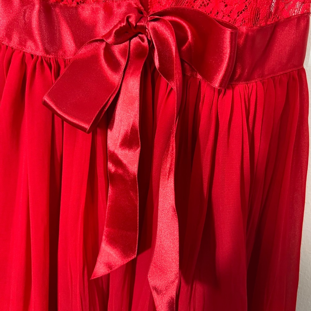 Victorias Secret Very Sexy Lingerie Lace Satin Teddy Sheer Babydoll Top Red XS - Picture 5 of 16